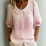 Blusa Vintage com Estampa Floral