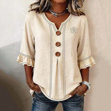 Camisa Vintage com Estampa Floral