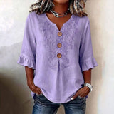 Camisa Vintage com Estampa de Folhas