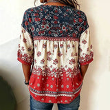 Blusa Vintage com Estampa de Flores