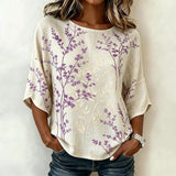 Camisa com Estampa Vintage de Folhas