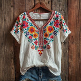 Camisa Vintage com Estampa Floral