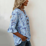 Blusa Vintage com Estampa de Flores