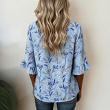 Blusa Vintage com Estampa de Flores