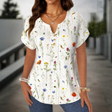 Camisa Vintage com Estampa Floral