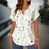 Camisa Vintage com Estampa Floral