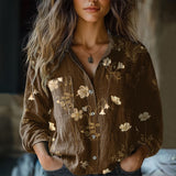 Blusa Vintage com Estampa Floral