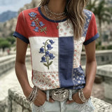 Camisa Vintage com Estampa Floral