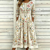 Vestido Vintage com Estampa Floral
