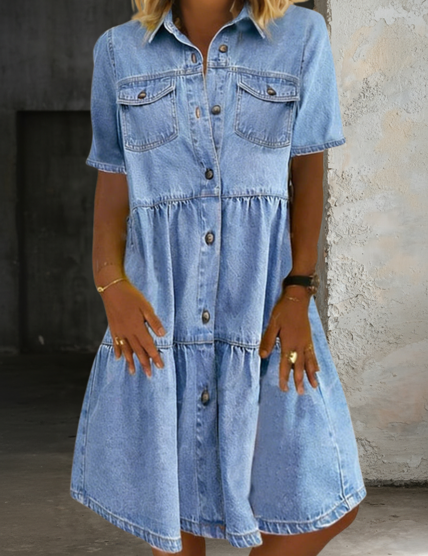 Sofia - Vestido de Jeans Casual Elegante