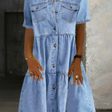 Sofia - Vestido de Jeans Casual Elegante
