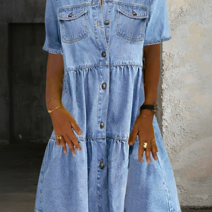 Sofia - Vestido de Jeans Casual Elegante