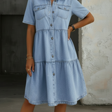 Sofia - Vestido de Jeans Casual Elegante
