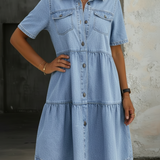 Sofia - Vestido de Jeans Casual Elegante