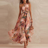 Aurora | Vestido Assimétrico com Estampa Floral