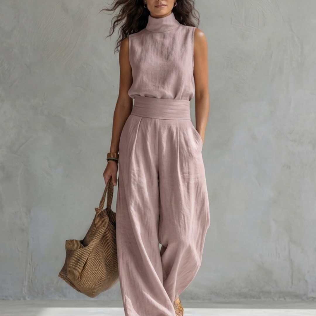 Maria | Conjunto elegante com calças largas e top