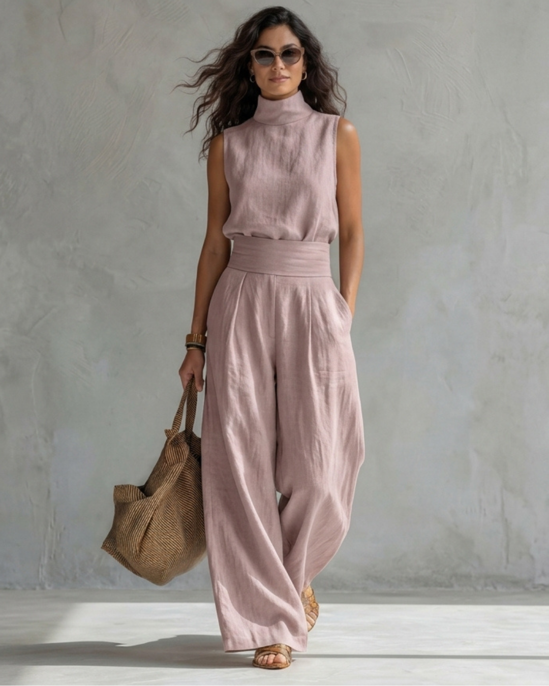 María | Conjunto Elegante de Pantalones Largos y Top
