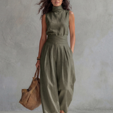 María | Conjunto Elegante de Pantalones Largos y Top