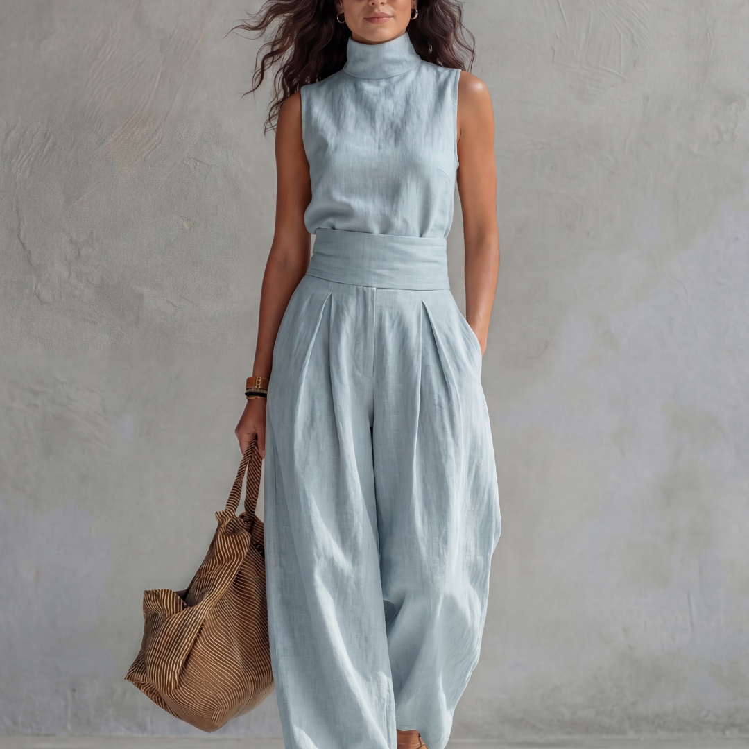 Maria | Conjunto elegante com calças largas e top