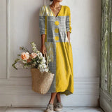 Rosalie | Vestido Longo com Botões e Estampas Coloridas