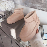 Botas de plataforma forradas en color beige Nina