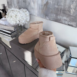 Botas de plataforma forradas en color beige Nina