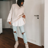 Botas de plataforma forradas en color beige Nina