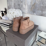 Nina Camel Plataforma Botas Forradas