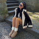 Nina Camel Plataforma Botas Forradas