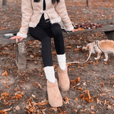 Botas de plataforma forradas en color camel Nina