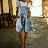 Joana - Macacão Floral em Denim