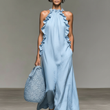 Lua | Vestido longo com bolsos