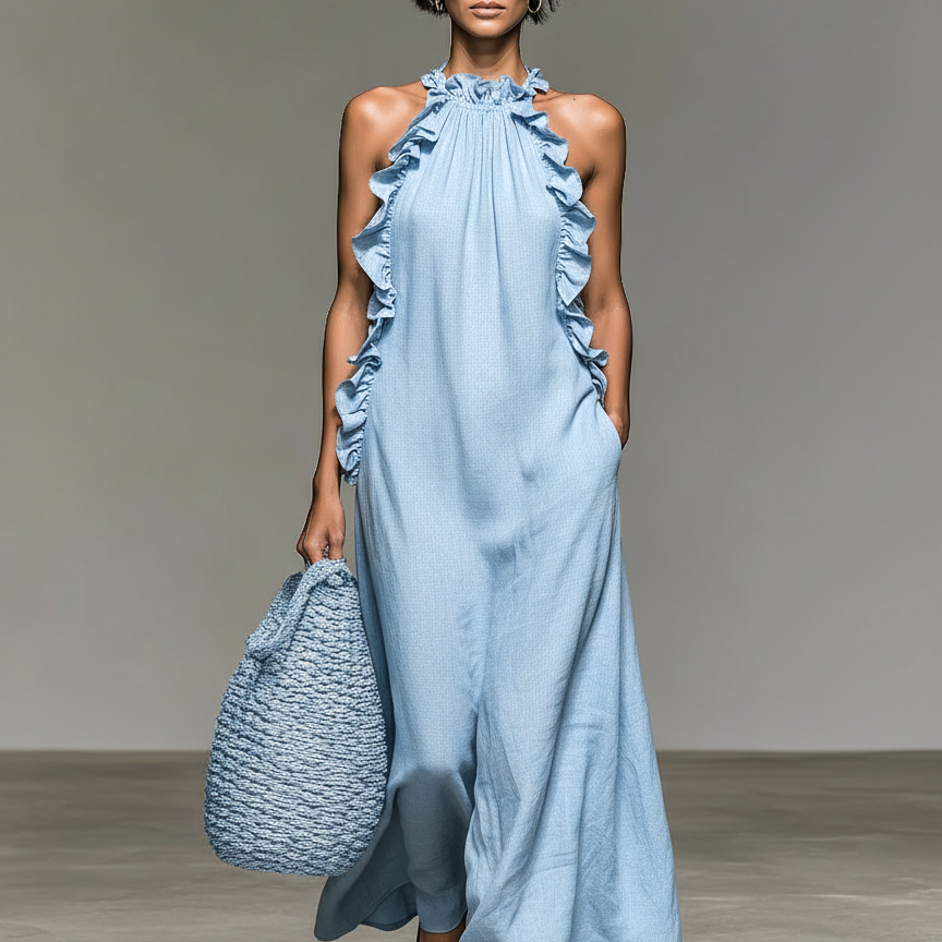 Lua | Vestido longo com bolsos