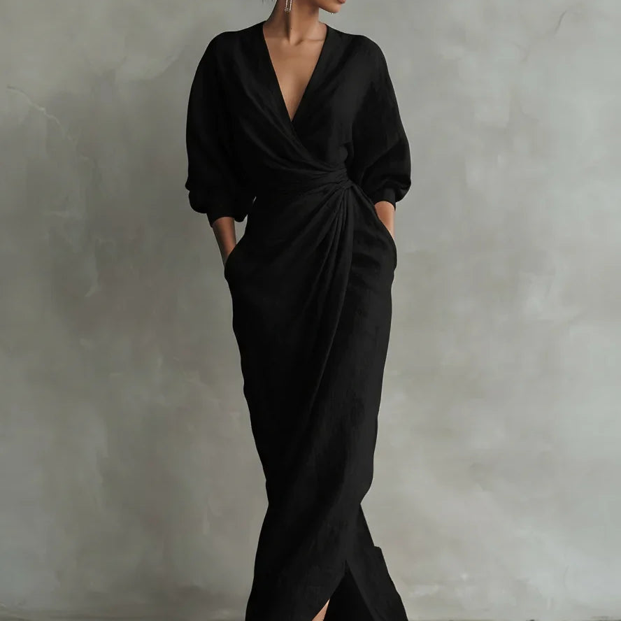 Vestido Maxi Lorena com Decote em V