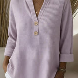 Lucía | Camiseta Henley Gofrada com Botões