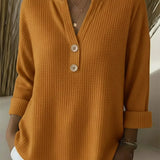 Lucía | Camiseta Henley Gofrada com Botões