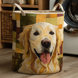 Cesto Aconchegante com Sorridente Golden Retriever