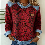 Hollyn™ | Suéter com Estampa de Leopardo e Gola de Jeans
