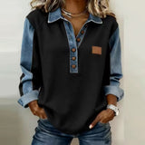 Voxanne™ | Pullover de Denim com Colarinho