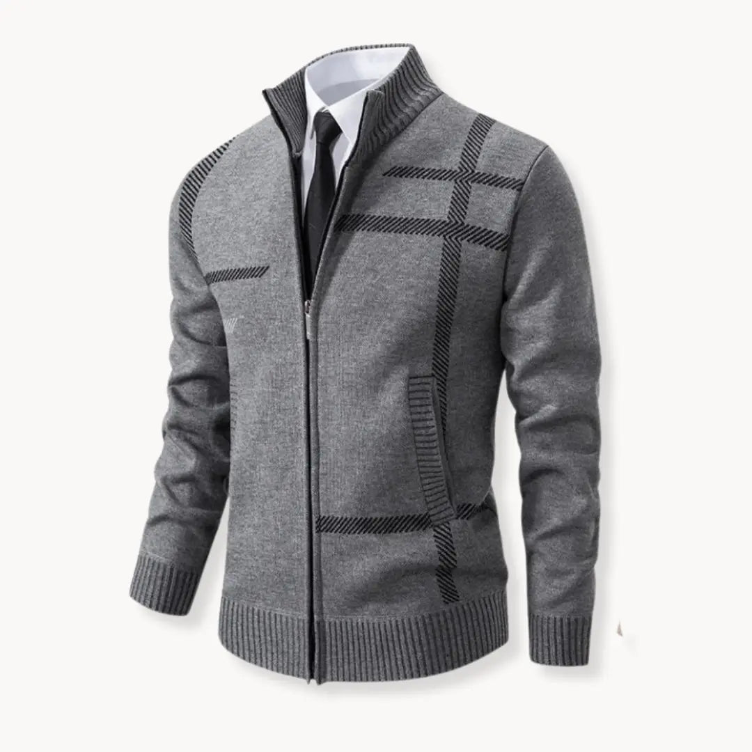 Sweter dzianinowy z pełnym zamkiem błyskawicznym