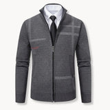 Sweter dzianinowy z pełnym zamkiem błyskawicznym