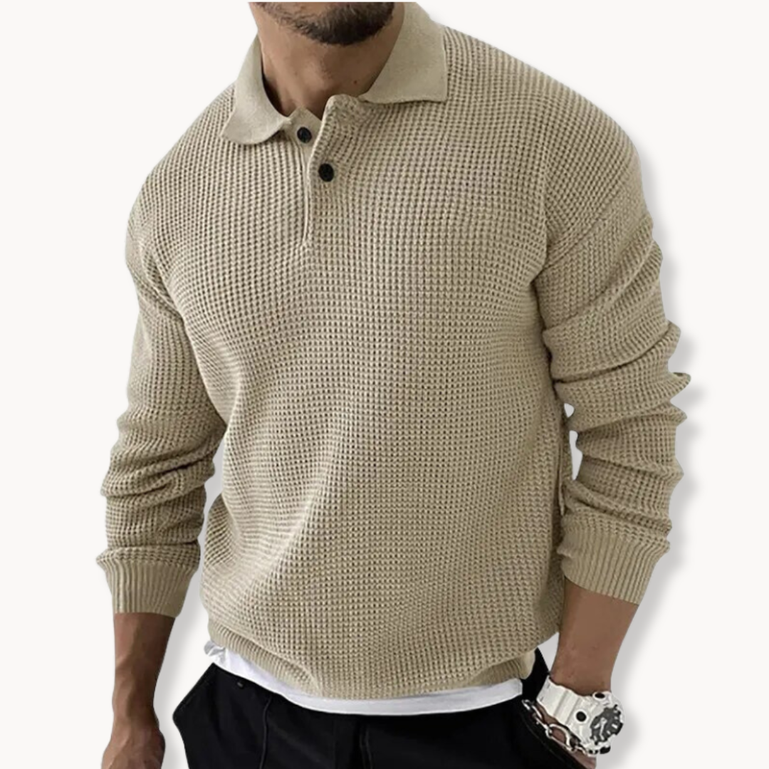 Miguel - Dzianinowy Sweter Polo