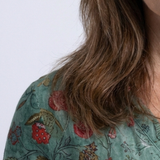 Valérie | Vestido Maxi Floral com Decote em V e Mangas 3/4