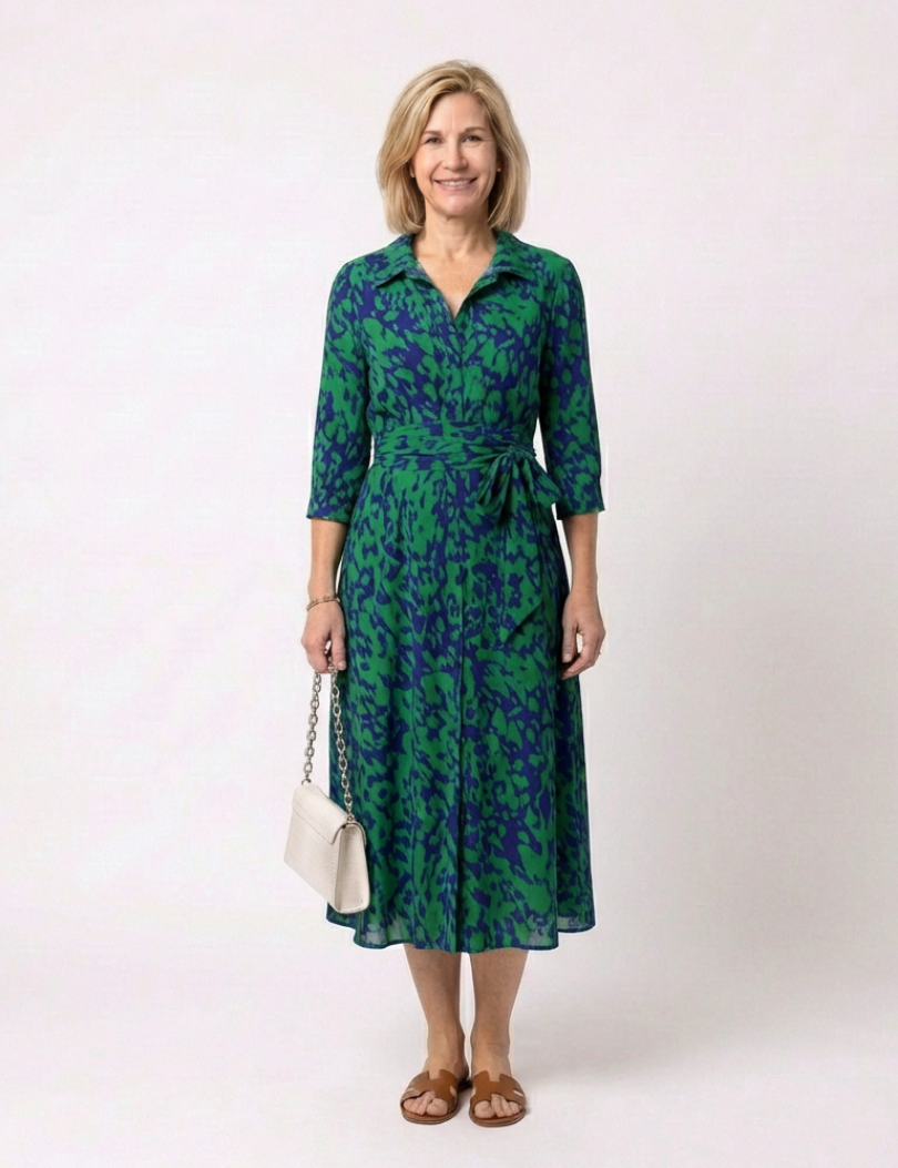 Claire | Vestido Midi de Manga Longa com Cinto