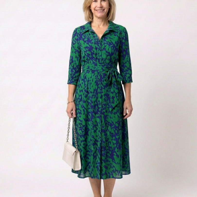 Claire | Vestido Midi de Manga Longa com Cinto
