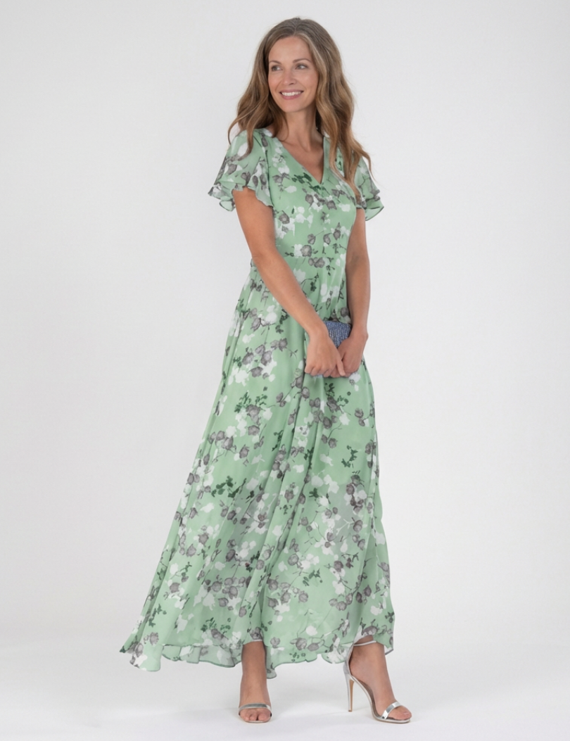 Noémie | Maxi Dress in Floral Chiffon