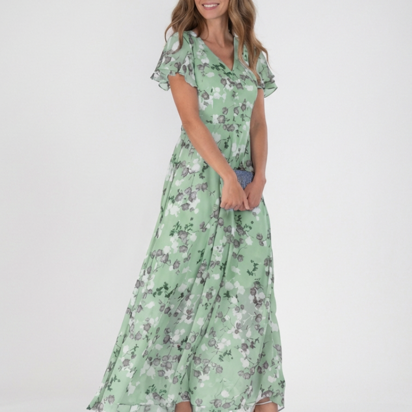 Noémie | Maxi Dress in Floral Chiffon