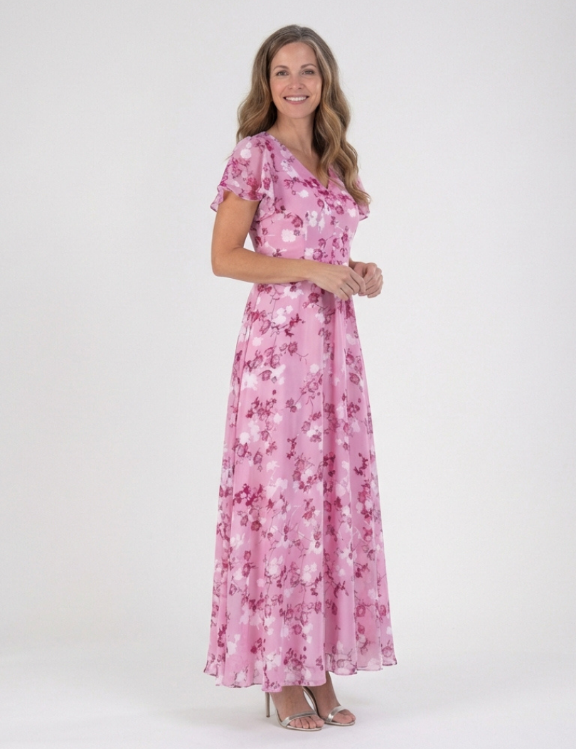 Noémie | Maxi Dress in Floral Chiffon