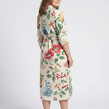 Charlotte | Vestido Midi Floral com Mangas Curtas e Botões