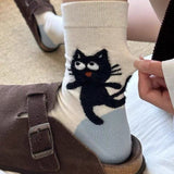 Meias Casuais com Estampa de Gato
